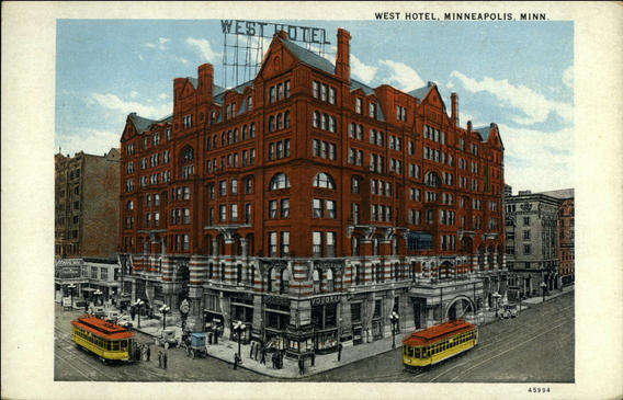 After making his way to Minneapolis in the 1890s, John Scott worked as a waiter at the West Hotel, which was considered to be the fanciest establishment in the region. Image credit: Hennepin County Library.