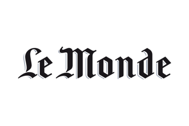 Black text "Le Monde" on a white background