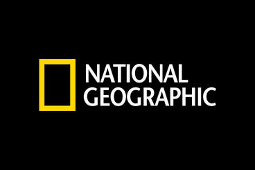 Gold square next to the text "National Geographic" in white