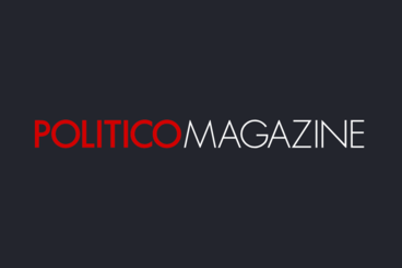 Black background, red text: "POLITICO" followed by white text: "MAGAZINE"