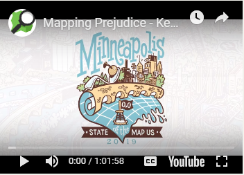 Still from a Youtube video about Mapping Prejudice that shows a cartoon drawing of the city of Minneapolis.