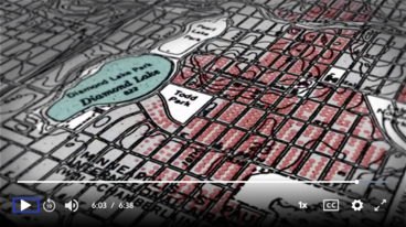 Still from an episode of TPT Originals showing a map of Diamond Lake in Minneapolis
