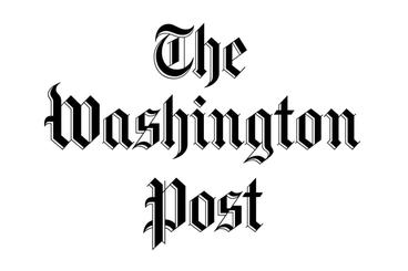Black text on white background, gothic font that reads, "The Washington Post"
